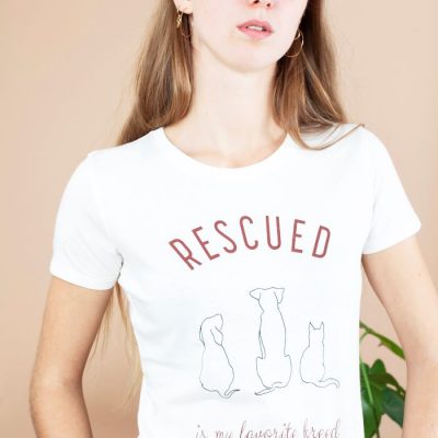 NOU - Tricou - RESCUED IS MY FAVORITE BREED